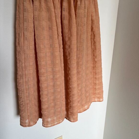 Lulu's Hello Sweetheart Peach Puff Sleeve Tiered Midi Dress - Picture 5 of 8